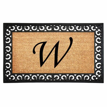 Monogram Door Mat, Black, Natural, 18 in W x 30 in L